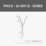 100mm Y Type PH2.0 to Dual SH1.0 Conversion Wire
