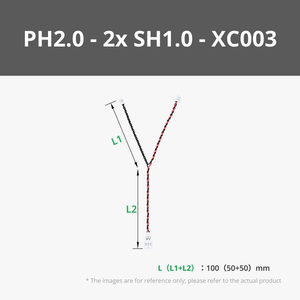 100mm Y Type PH2.0 to Dual SH1.0 Conversion Wire