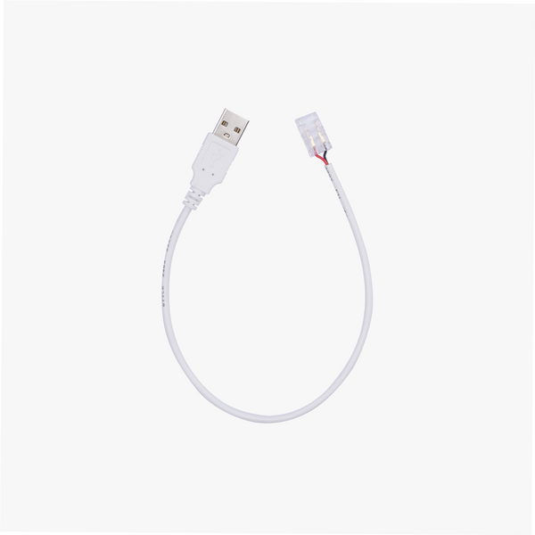 USB-A to 2 Pin 8mm Solderless Quick Connector For White LED